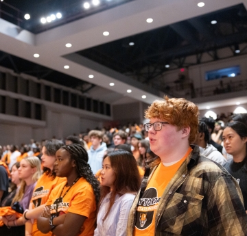 Students in Performing Arts Center