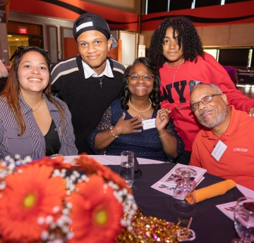 Five people at table