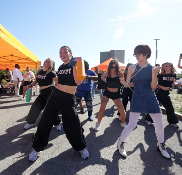 Students dancing