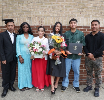 Graduate with family