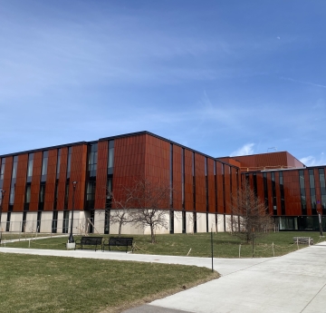 Exterior of Elms Hall building