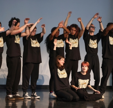 Students on stage
