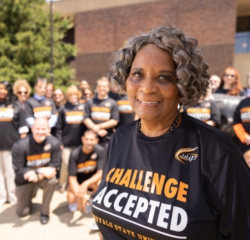 Bonita R. Durand, Ph.D., with staff members