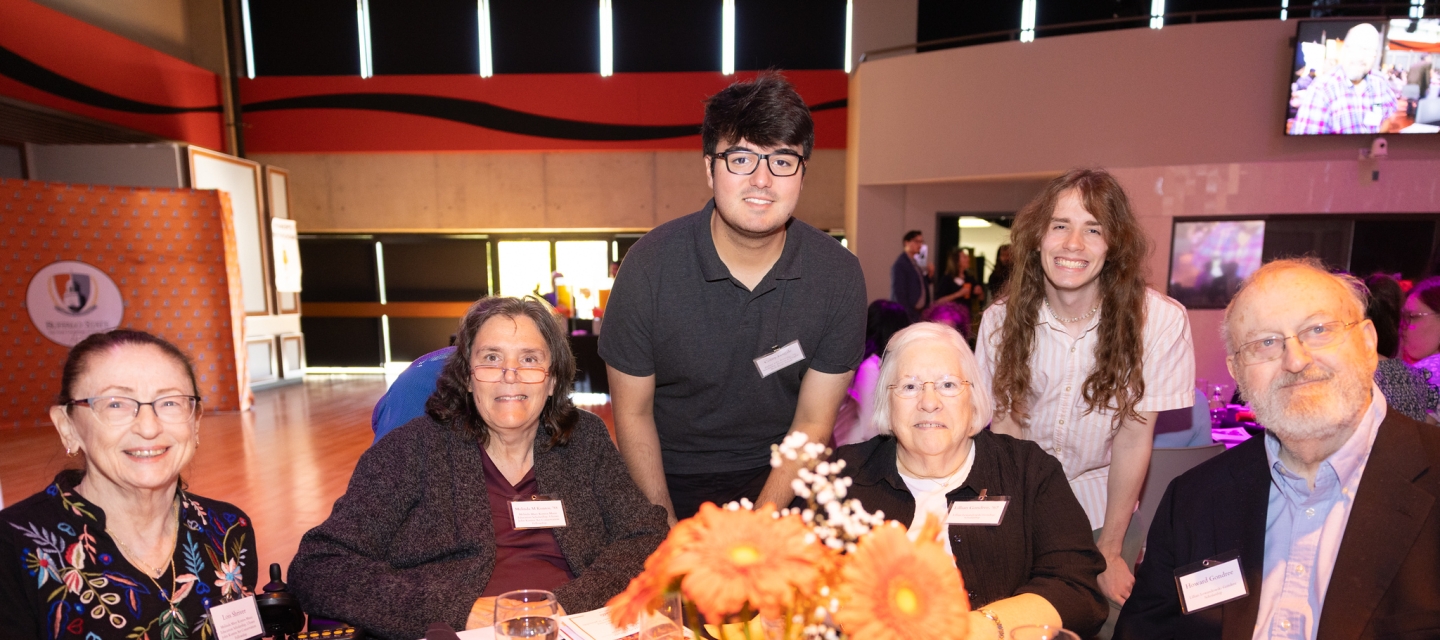 Group of five at table