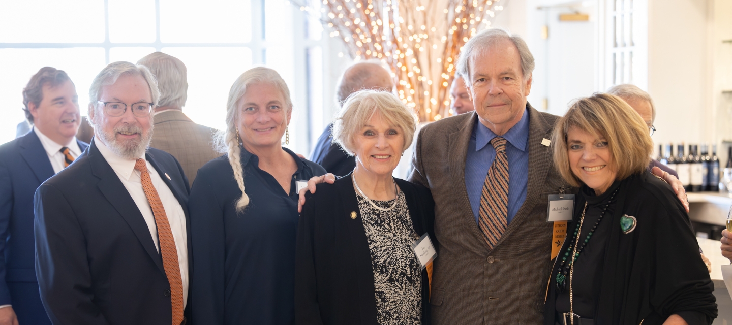 Group of five at luncheon