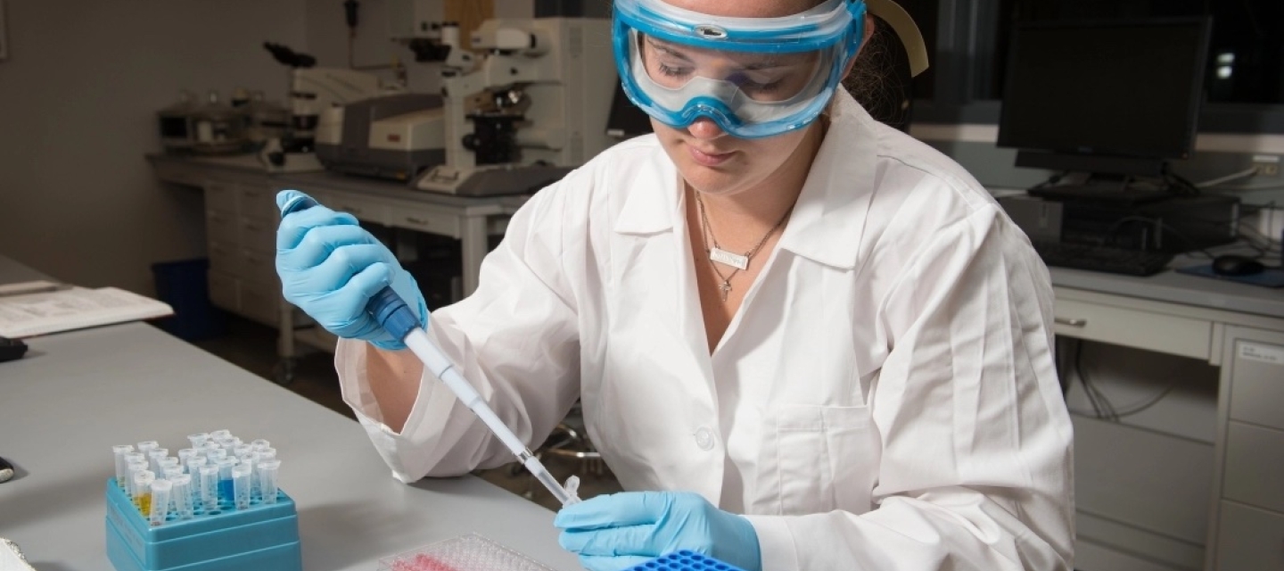 Student in lab