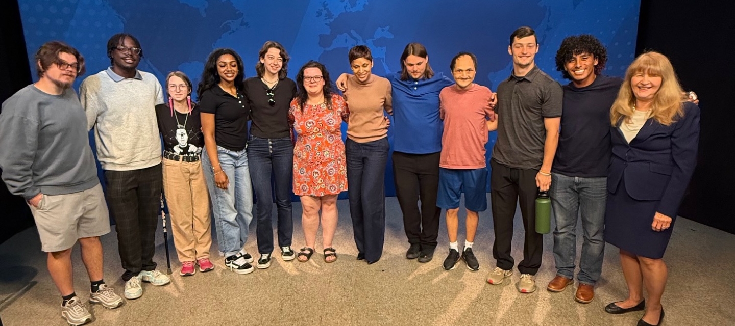Professor with students