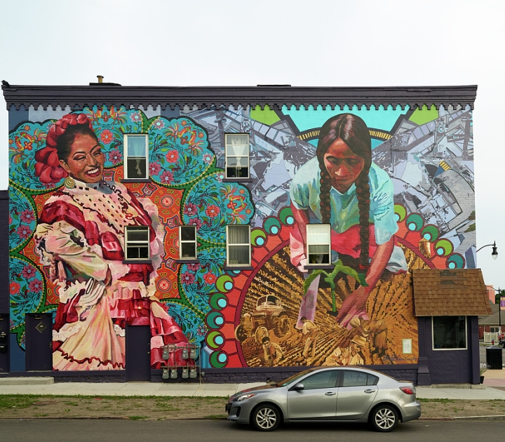 Mural on Niagara Street in Buffalo depicting Hispanic heritage